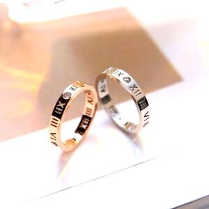 3/$45 Roman numeral rose gold ring